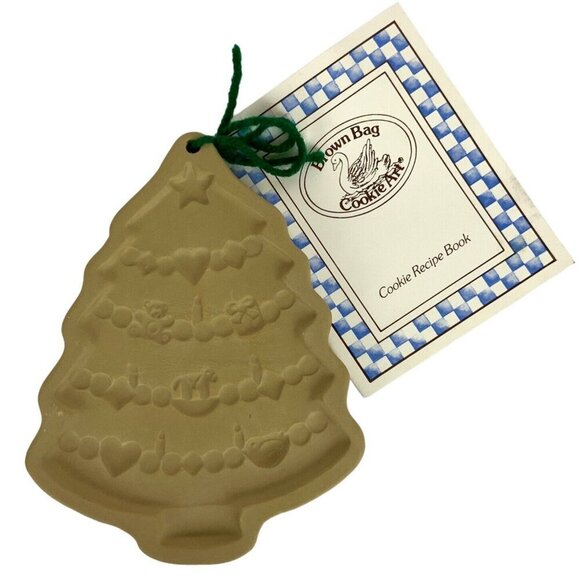 Brown Bag Cookie Art Christmas Tree Mold 1986 Hill Design With Recipe Booklet - Picture 1 of 4